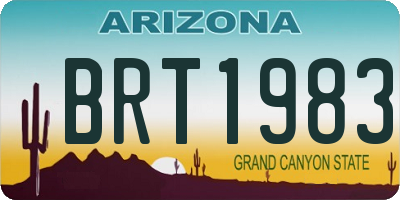 AZ license plate BRT1983