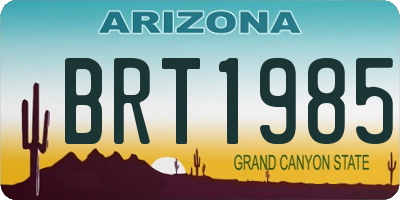 AZ license plate BRT1985