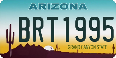 AZ license plate BRT1995