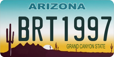 AZ license plate BRT1997