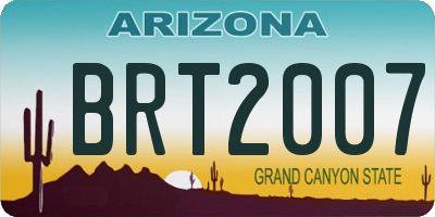 AZ license plate BRT2007
