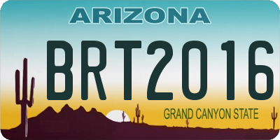 AZ license plate BRT2016