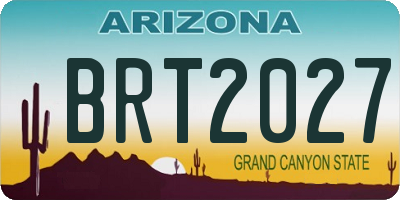 AZ license plate BRT2027