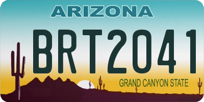 AZ license plate BRT2041