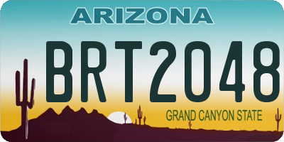 AZ license plate BRT2048