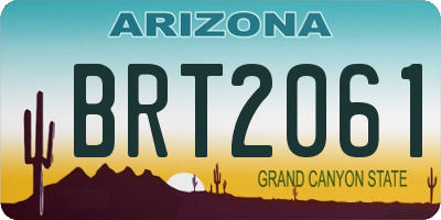 AZ license plate BRT2061