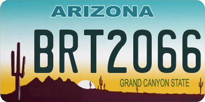 AZ license plate BRT2066