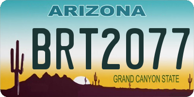 AZ license plate BRT2077