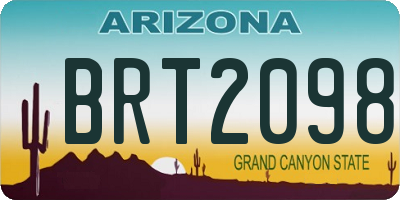 AZ license plate BRT2098