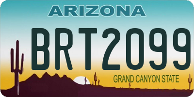AZ license plate BRT2099