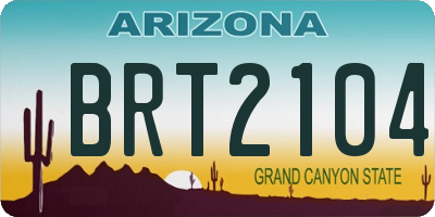 AZ license plate BRT2104