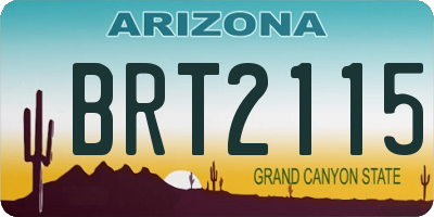 AZ license plate BRT2115