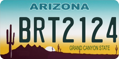 AZ license plate BRT2124
