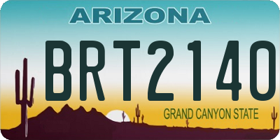 AZ license plate BRT2140