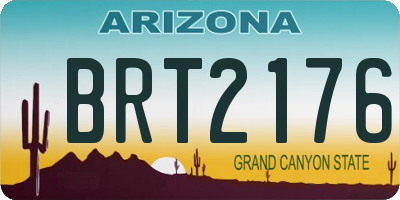 AZ license plate BRT2176