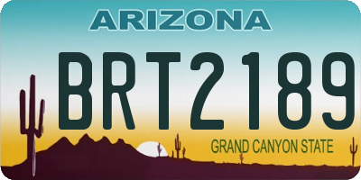 AZ license plate BRT2189