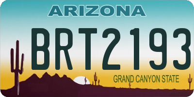 AZ license plate BRT2193