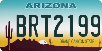 AZ license plate BRT2199
