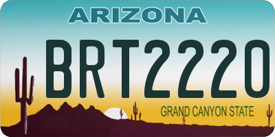 AZ license plate BRT2220