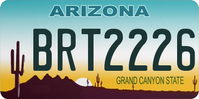 AZ license plate BRT2226