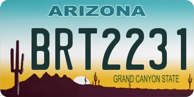 AZ license plate BRT2231