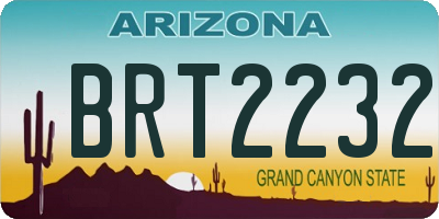 AZ license plate BRT2232