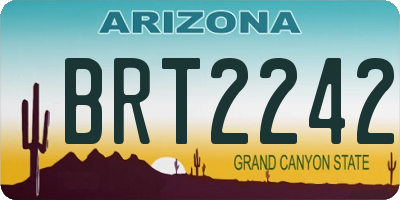 AZ license plate BRT2242