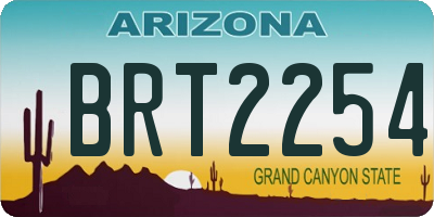 AZ license plate BRT2254