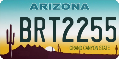 AZ license plate BRT2255