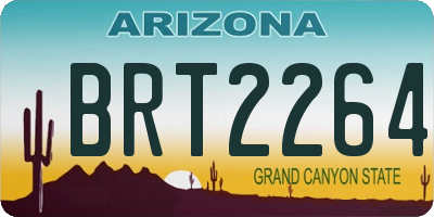AZ license plate BRT2264