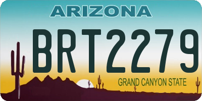 AZ license plate BRT2279