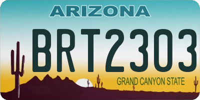 AZ license plate BRT2303