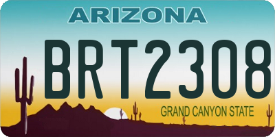 AZ license plate BRT2308