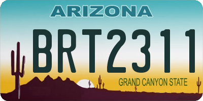 AZ license plate BRT2311
