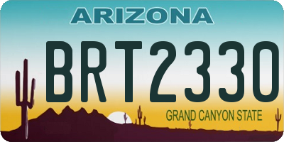 AZ license plate BRT2330