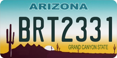AZ license plate BRT2331
