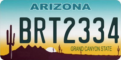 AZ license plate BRT2334