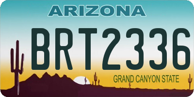 AZ license plate BRT2336