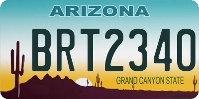 AZ license plate BRT2340