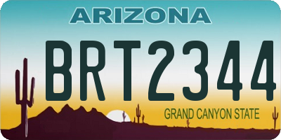 AZ license plate BRT2344