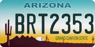 AZ license plate BRT2353