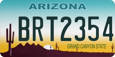 AZ license plate BRT2354