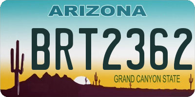 AZ license plate BRT2362