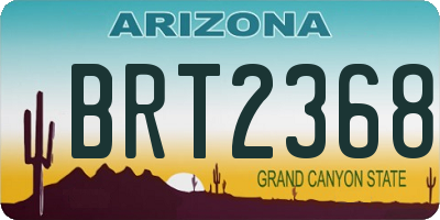 AZ license plate BRT2368