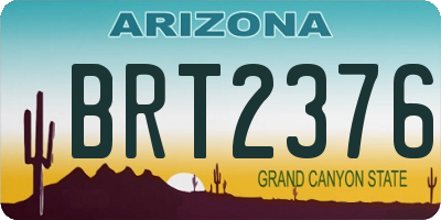AZ license plate BRT2376