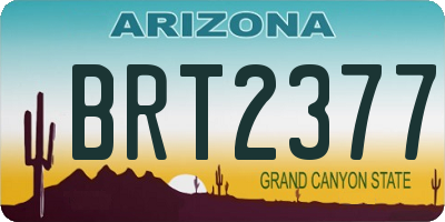 AZ license plate BRT2377