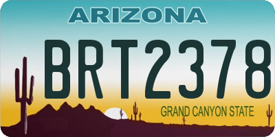 AZ license plate BRT2378