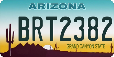 AZ license plate BRT2382