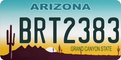 AZ license plate BRT2383