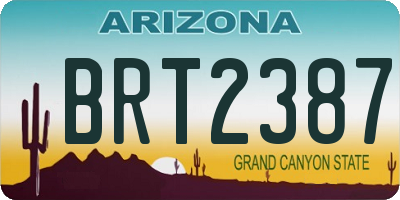 AZ license plate BRT2387